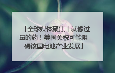 全球媒体聚焦丨就像过量的药！美国关税可能阻碍该国电池产业发展