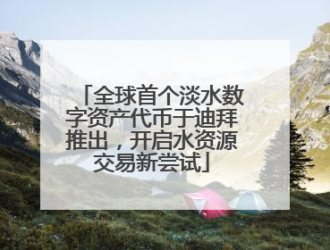 全球首个淡水数字资产代币于迪拜推出，开启水资源交易新尝试