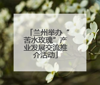 兰州举办“苦水玫瑰”产业发展交流推介活动