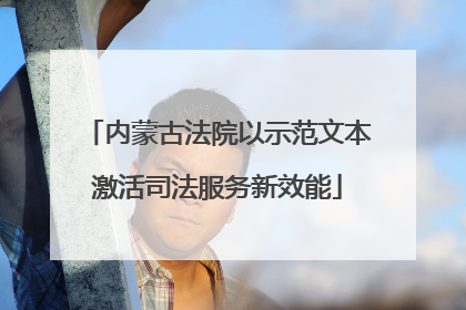 内蒙古法院以示范文本激活司法服务新效能