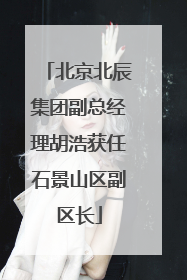 北京北辰集团副总经理胡浩获任石景山区副区长
