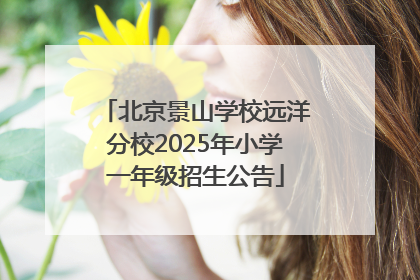 北京景山学校远洋分校2025年小学一年级招生公告