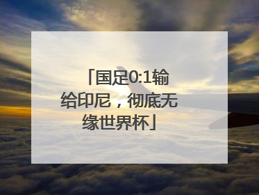 国足0:1输给印尼，彻底无缘世界杯