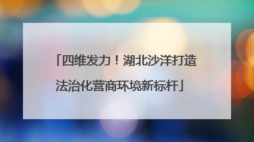 四维发力！湖北沙洋打造法治化营商环境新标杆