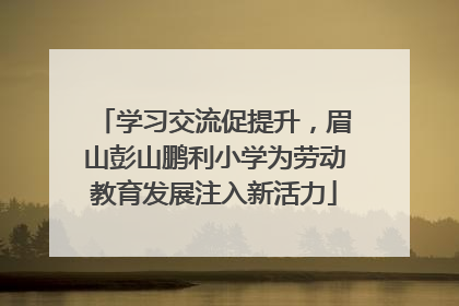 学习交流促提升，眉山彭山鹏利小学为劳动教育发展注入新活力