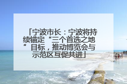 宁波市长：宁波将持续锚定“三个首选之地”目标，推动博览会与示范区互促共进