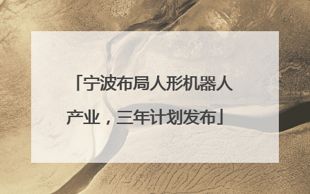 宁波布局人形机器人产业，三年计划发布
