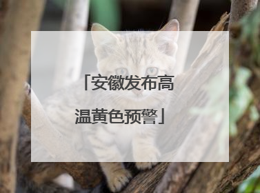 安徽发布高温黄色预警