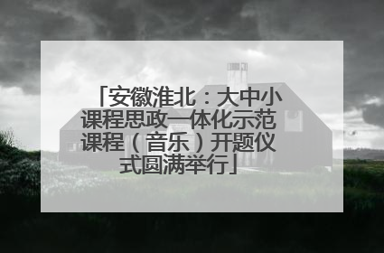 安徽淮北：大中小课程思政一体化示范课程（音乐）开题仪式圆满举行