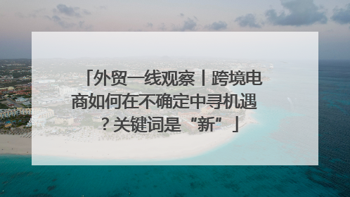 外贸一线观察丨跨境电商如何在不确定中寻机遇？关键词是“新”