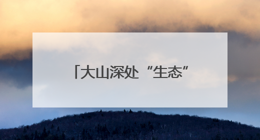 大山深处“生态”村——从江高仟村