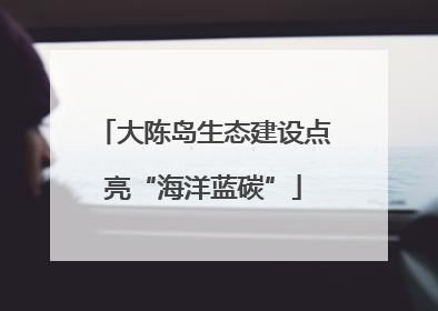大陈岛生态建设点亮“海洋蓝碳”