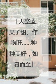 天空蓝、果子甜、作物旺……种种美好，如夏而至