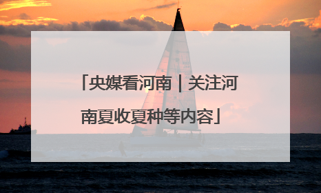 央媒看河南｜关注河南夏收夏种等内容