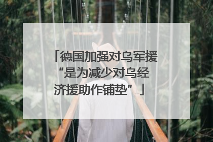 德国加强对乌军援 “是为减少对乌经济援助作铺垫”