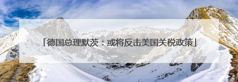 德国总理默茨：或将反击美国关税政策