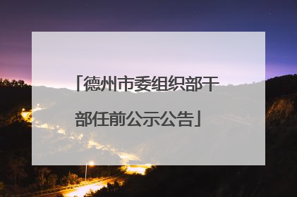 德州市委组织部干部任前公示公告