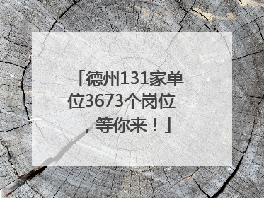 德州131家单位3673个岗位，等你来！