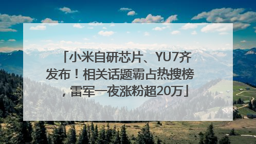 小米自研芯片、YU7齐发布！相关话题霸占热搜榜，雷军一夜涨粉超20万