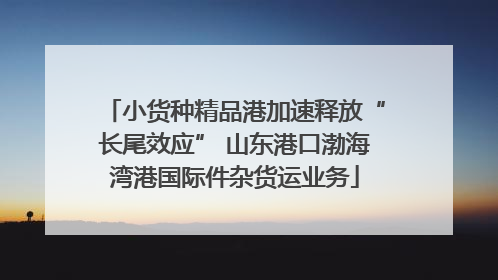 小货种精品港加速释放“长尾效应” 山东港口渤海湾港国际件杂货运业务