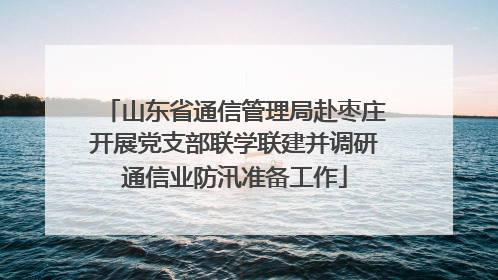 山东省通信管理局赴枣庄开展党支部联学联建并调研通信业防汛准备工作