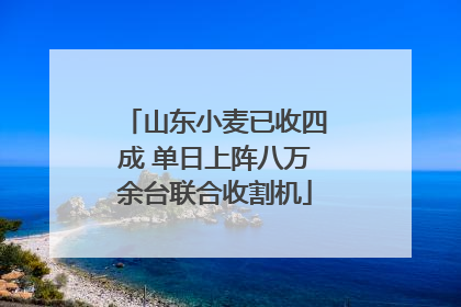 山东小麦已收四成 单日上阵八万余台联合收割机