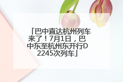 巴中直达杭州列车来了！7月1日，巴中东至杭州东开行D2245次列车