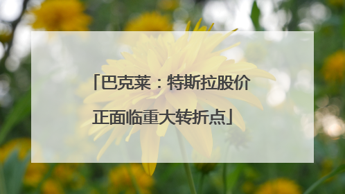 巴克莱：特斯拉股价正面临重大转折点