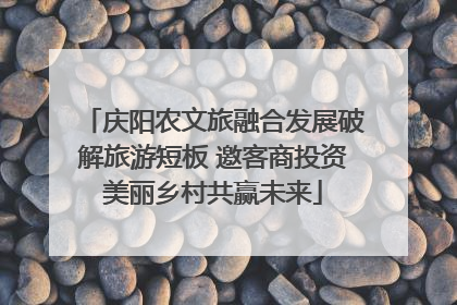 庆阳农文旅融合发展破解旅游短板 邀客商投资美丽乡村共赢未来