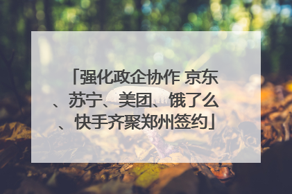 强化政企协作 京东、苏宁、美团、饿了么、快手齐聚郑州签约