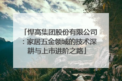 悍高集团股份有限公司：家居五金领域的技术深耕与上市进阶之路