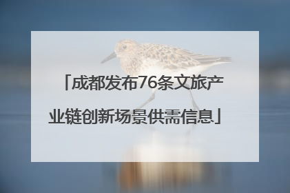 成都发布76条文旅产业链创新场景供需信息