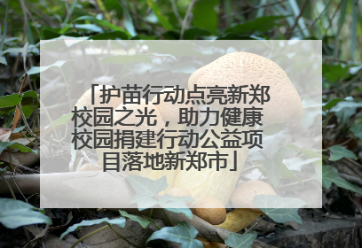 护苗行动点亮新郑校园之光，助力健康校园捐建行动公益项目落地新郑市