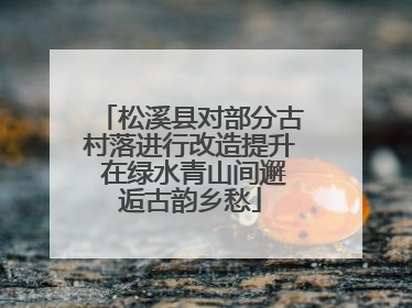 松溪县对部分古村落进行改造提升 在绿水青山间邂逅古韵乡愁