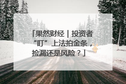 果然财经｜投资者“盯”上法拍金条，捡漏还是风险？