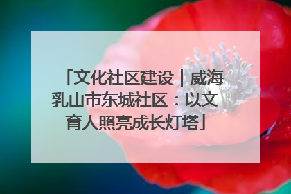 文化社区建设｜威海乳山市东城社区：以文育人照亮成长灯塔