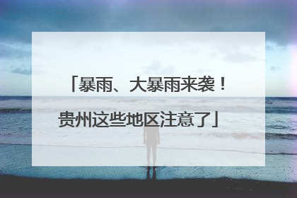 暴雨、大暴雨来袭！贵州这些地区注意了
