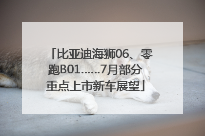 比亚迪海狮06、零跑B01……7月部分重点上市新车展望