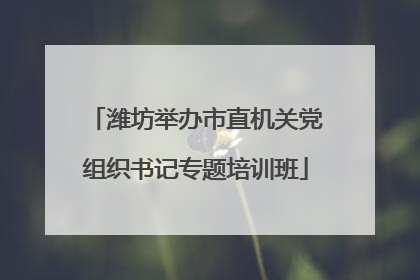潍坊举办市直机关党组织书记专题培训班