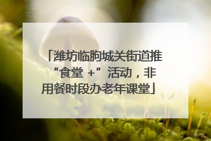 潍坊临朐城关街道推“食堂 +”活动，非用餐时段办老年课堂