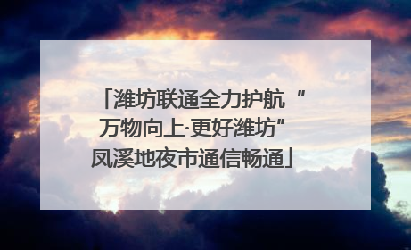 潍坊联通全力护航“万物向上·更好潍坊”凤溪地夜市通信畅通