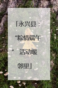永兴县：“粽情端午” 活动暖邻里