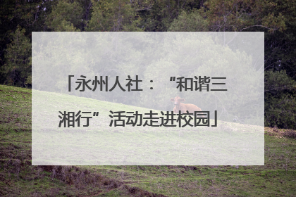 永州人社：“和谐三湘行”活动走进校园