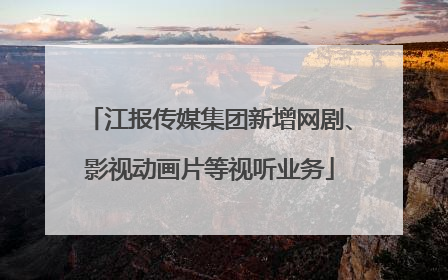 江报传媒集团新增网剧、影视动画片等视听业务