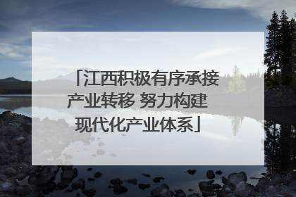江西积极有序承接产业转移 努力构建现代化产业体系