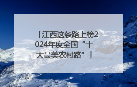 江西这条路上榜2024年度全国“十大最美农村路”