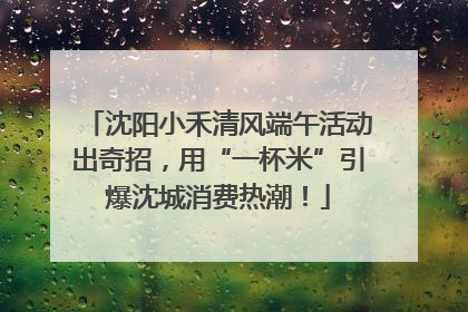 沈阳小禾清风端午活动出奇招，用“一杯米”引爆沈城消费热潮！