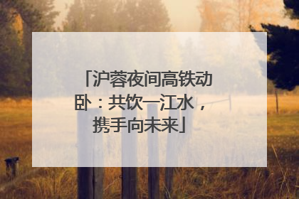 沪蓉夜间高铁动卧：共饮一江水，携手向未来