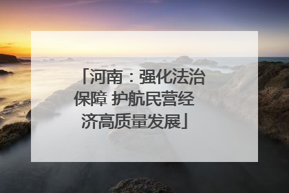 河南：强化法治保障 护航民营经济高质量发展