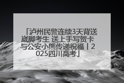 泸州民警连续3天背送崴脚考生 送上手写贺卡与公安小熊传递祝福丨2025四川高考